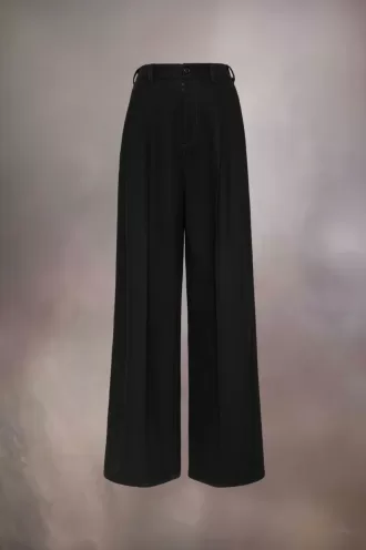 Bundfaltenhose aus Wolle