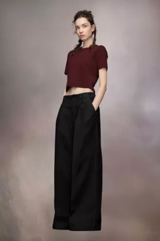 Bundfaltenhose aus Wolle