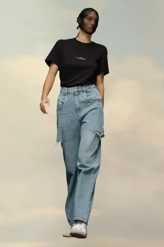 Denim-Jeans mit Schrägstrich-Details