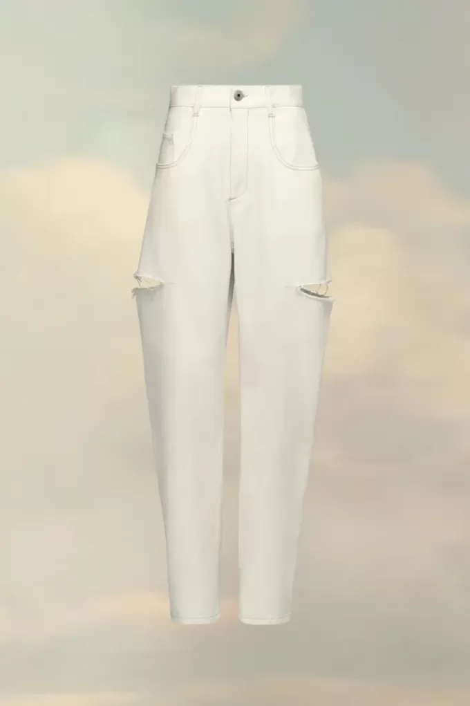 Denim-Jeans mit Schrägstrich-Details Denim-Jeans mit Schrägstrich-Details