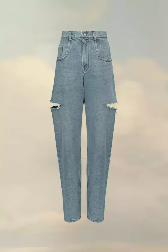 Denim-Jeans mit Schrägstrich-Details Denim-Jeans mit Schrägstrich-Details