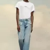 Gerade Jeans mit kontrastierenden Taschen Gerade Jeans mit kontrastierenden Taschen