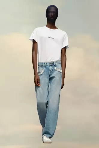 Gerade Jeans mit kontrastierenden Taschen