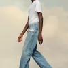Gerade Jeans mit kontrastierenden Taschen Gerade Jeans mit kontrastierenden Taschen