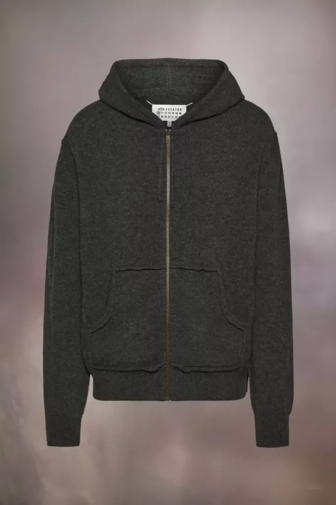 Kapuzenpullover aus Décortiqué-Kaschmirstrick Kapuzenpullover aus Décortiqué-Kaschmirstrick
