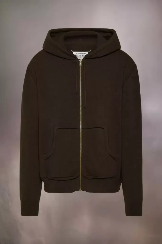 Kapuzenpullover aus Décortiqué-Kaschmirstrick Kapuzenpullover aus Décortiqué-Kaschmirstrick