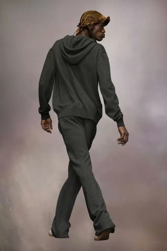 Kapuzenpullover aus Décortiqué-Kaschmirstrick Kapuzenpullover aus Décortiqué-Kaschmirstrick