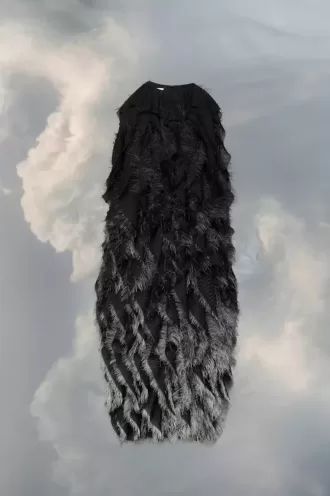 Kleid mit Fransenstickerei