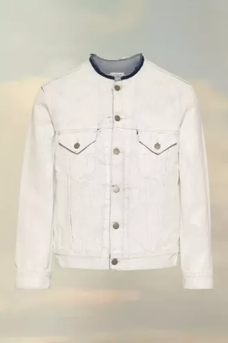 Kragenlose Jeansjacke