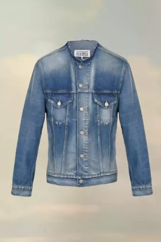 Kragenlose Jeansjacke