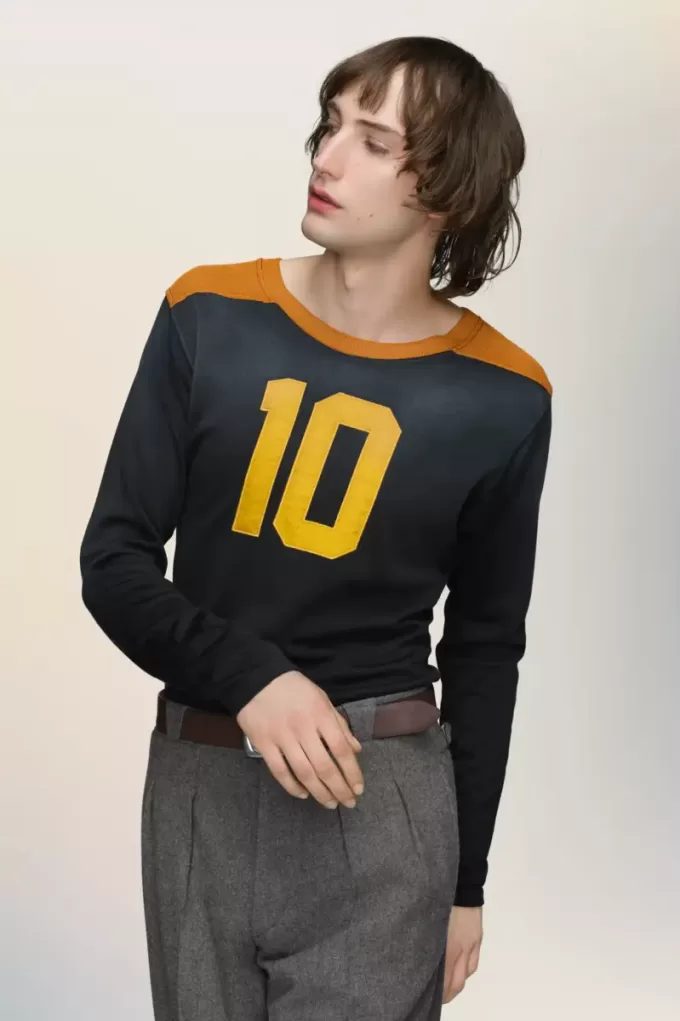 Langarm-T-Shirt im College-Stil Langarm-T-Shirt im College-Stil