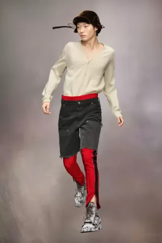 Maison Margiela – Jeansshorts mit Nieten