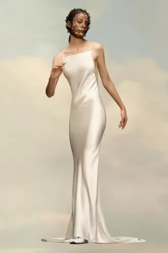 Maison Margiela – Kleid aus gehämmertem Satin