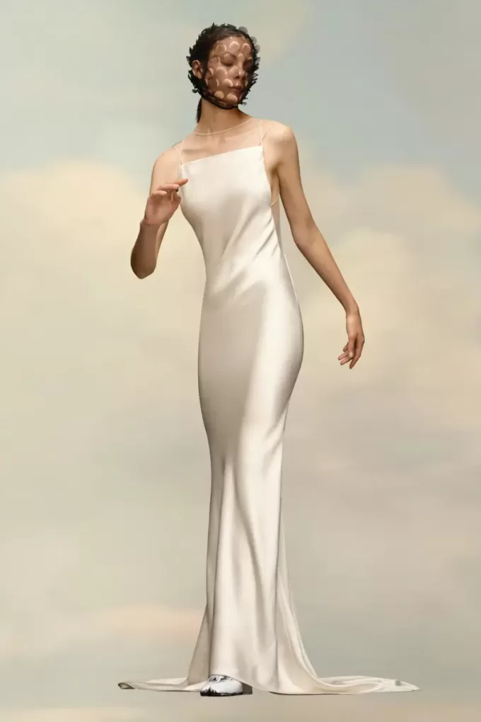 Maison Margiela – Kleid aus gehämmertem Satin Maison Margiela – Kleid aus gehämmertem Satin