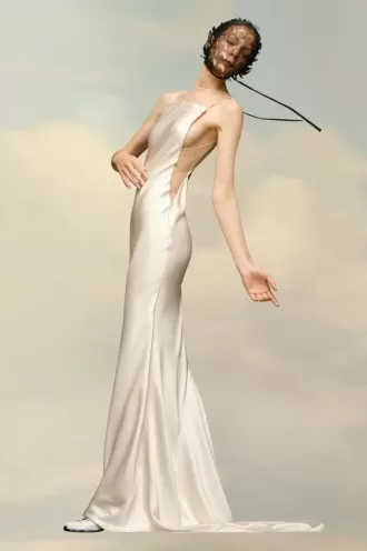 Maison Margiela – Kleid aus gehämmertem Satin
