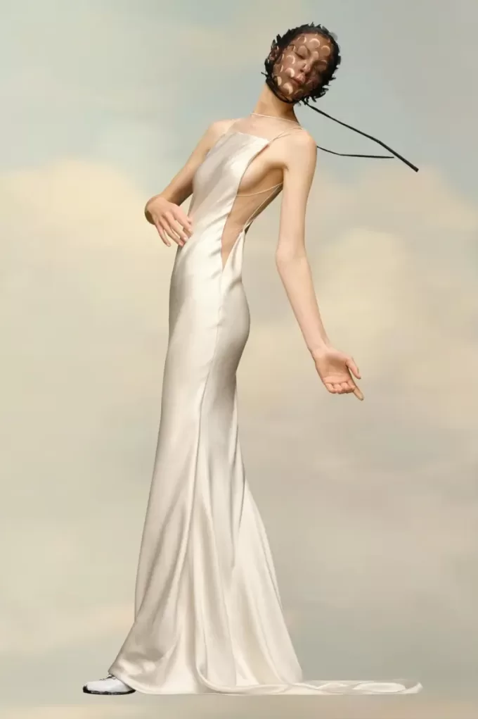 Maison Margiela – Kleid aus gehämmertem Satin Maison Margiela – Kleid aus gehämmertem Satin