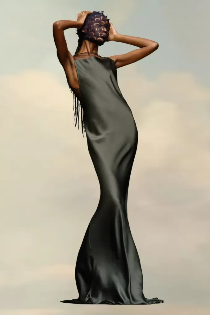 Maison Margiela – Kleid aus gehämmertem Satin Maison Margiela – Kleid aus gehämmertem Satin