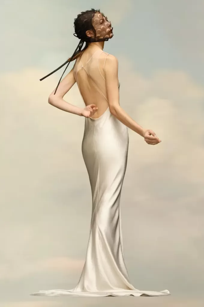 Maison Margiela – Kleid aus gehämmertem Satin Maison Margiela – Kleid aus gehämmertem Satin