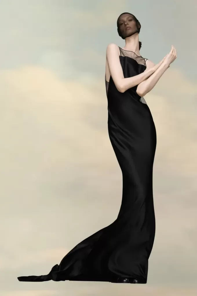 Maison Margiela – Kleid aus gehämmertem Satin Maison Margiela – Kleid aus gehämmertem Satin
