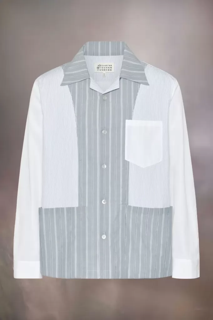 Patchwork-Nadelstreifenhemd Patchwork-Nadelstreifenhemd