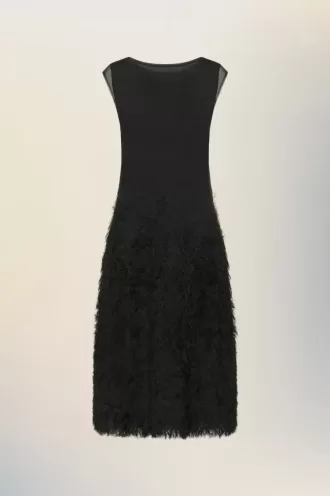 Retrogrades Seidenstrickkleid