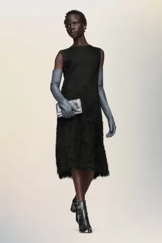 Retrogrades Seidenstrickkleid