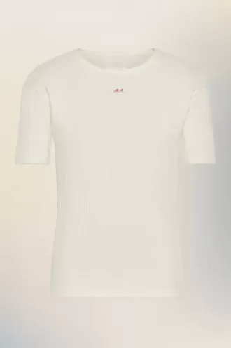 T-Shirt aus gerippter Baumwolle