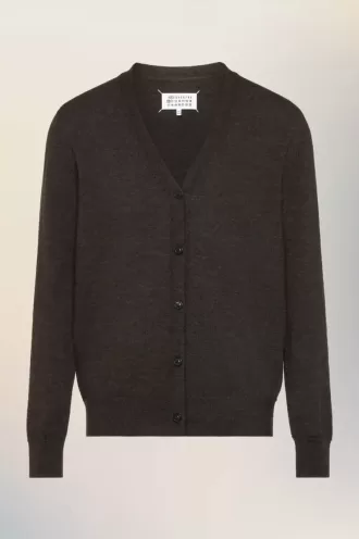 Wollcardigan mit Ellenbogenpatch Wollcardigan mit Ellenbogenpatch