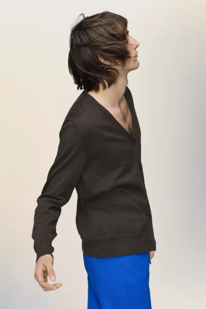 Wollcardigan mit Ellenbogenpatch Wollcardigan mit Ellenbogenpatch
