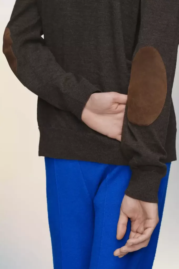 Wollcardigan mit Ellenbogenpatch Wollcardigan mit Ellenbogenpatch