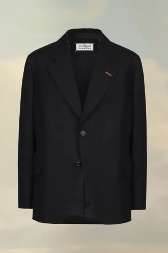 Wolljacke mit Fischgrätenmuster