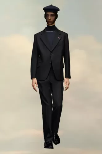 Wolljacke mit Fischgrätenmuster